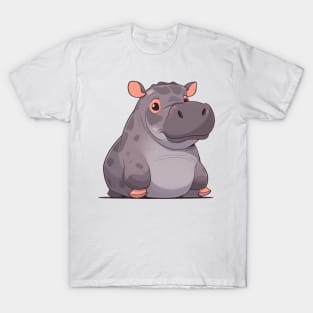 grey sad hippo T-Shirt